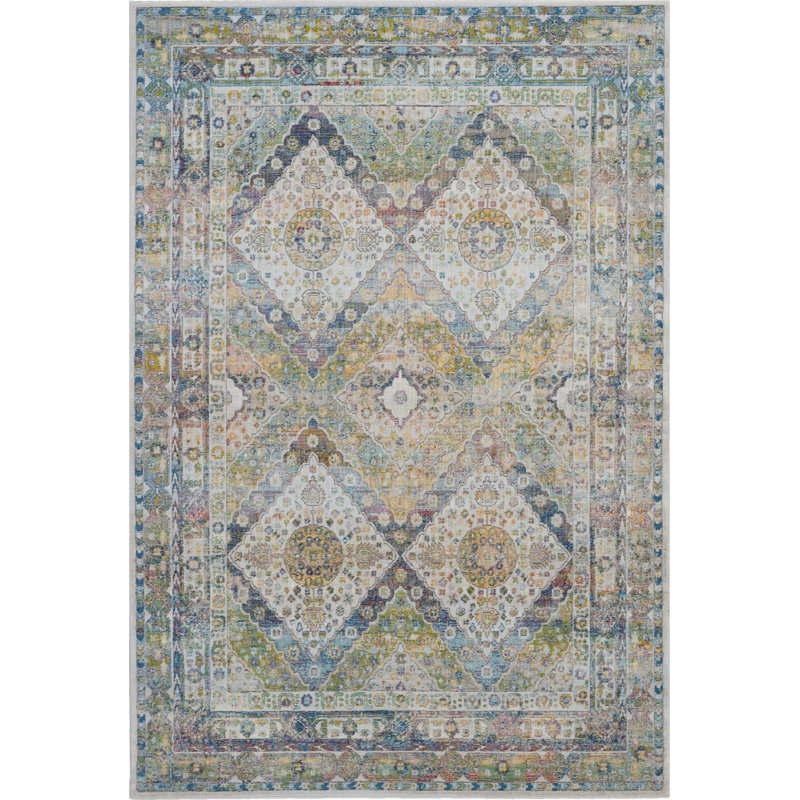 Bungalow Rose Burnie Oriental Blue/Green Area Rug & Reviews Wayfair